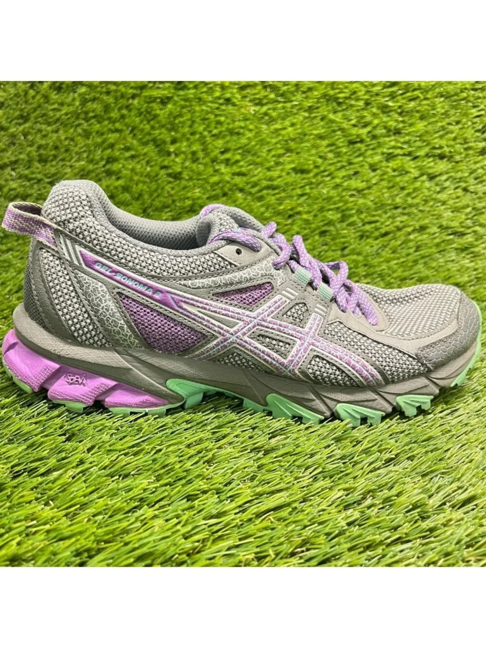 Asics Gel-Sonoma 2 Womens Size 6 Gray Purple Athletic Running Shoes Sneakers